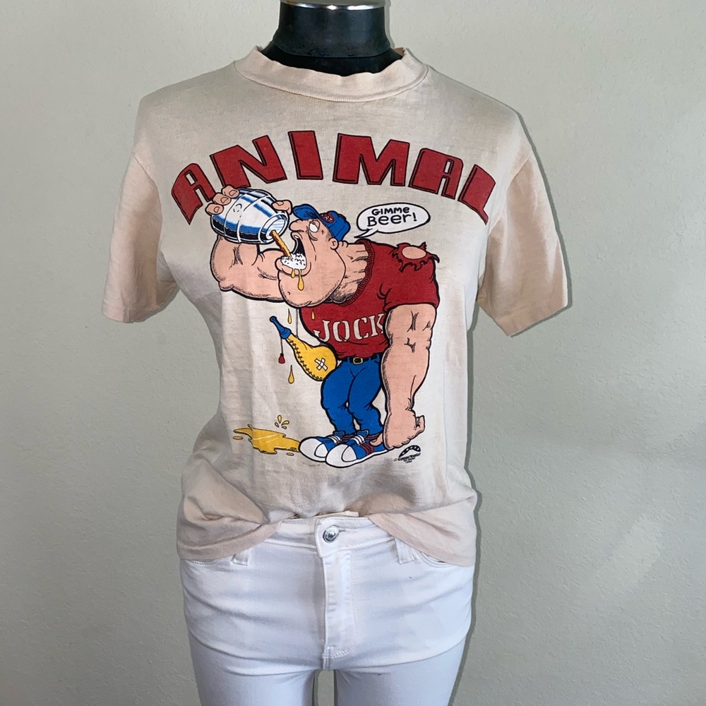 *RARE* 1980 Vintage Animal Gimme Beer T-Shirt
